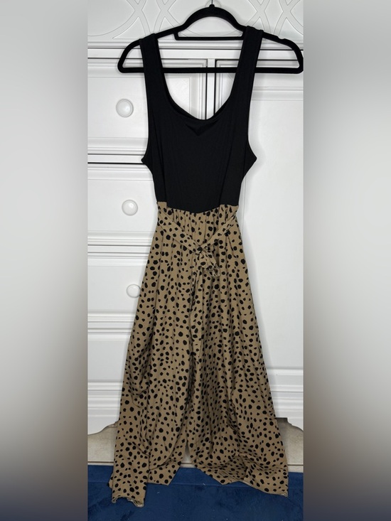 SHEIN Pants - SHEIN CURVE Black Bodice Polka Dot Wide-Leg Jumpsuit